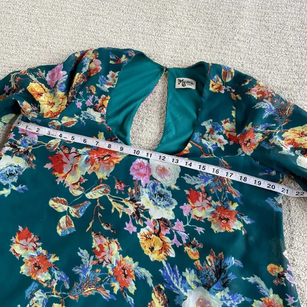 💖5/$25 Show Me Your Mumu Donna Michelle Tunic Green Yellow Lightweight  Large - Picture 9 of 12